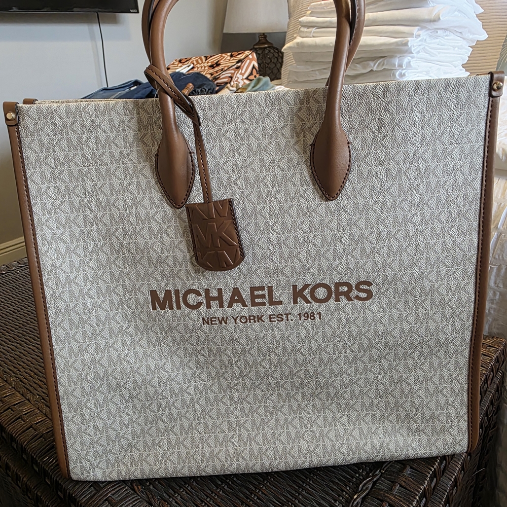 Michael Kors Tan and Cream Womans Large Tote
